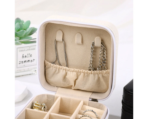 Шкатулка Casegrace SP-01212 для украшений и ювелирных изделий портативная 10*10*5 см White