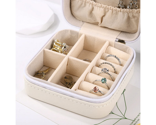 Шкатулка Casegrace SP-01212 для украшений и ювелирных изделий портативная 10*10*5 см White