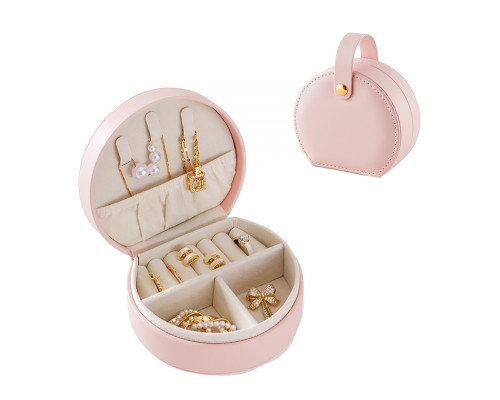 Органайзер сумочка Casegrace SP-01278 для украшений и ювелирных изделий с ручкой 10*9*4,5 см Pink