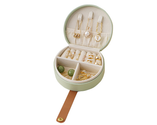 Органайзер сумочка Casegrace SP-01278 для украшений и ювелирных изделий с ручкой 10*9*4,5 см Green