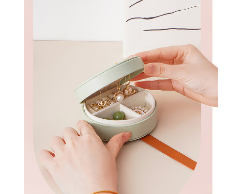 Органайзер сумочка Casegrace SP-01278 для украшений и ювелирных изделий с ручкой 10*9*4,5 см Green