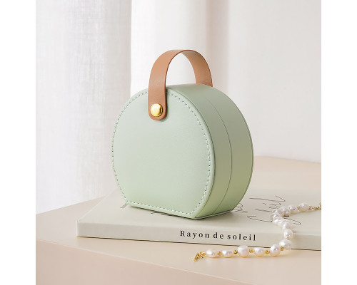 Органайзер сумочка Casegrace SP-01278 для украшений и ювелирных изделий с ручкой 10*9*4,5 см Green