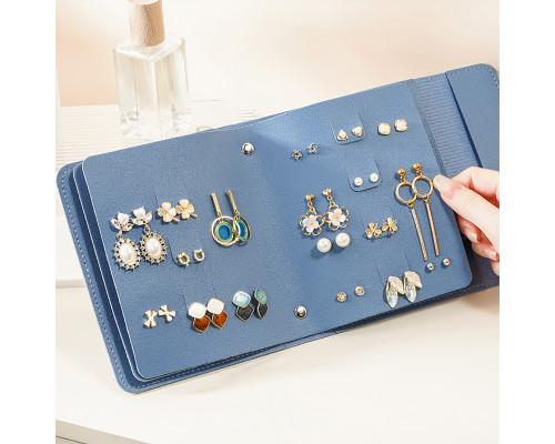 Органайзер книжка Casegrace SP-01260 для украшений и ювелирных изделий 16*14*4,5 см Blue