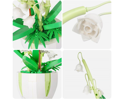 3D конструктор набор строительных блоков YZ 2083 цветочный конструктор Ландыш 330 деталей