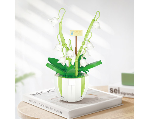 3D конструктор набор строительных блоков YZ 2083 цветочный конструктор Ландыш 330 деталей