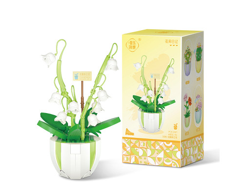 3D конструктор набор строительных блоков YZ 2083 цветочный конструктор Ландыш 330 деталей