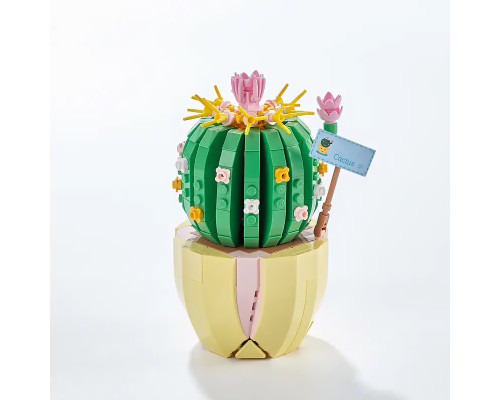 3D конструктор набор строительных блоков YZ 2082 цветочный конструктор Кактус 444 детали