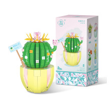 3D конструктор набор строительных блоков YZ 2082 цветочный конструктор Кактус 444 детали