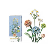 3D конструктор набор строительных блоков LOZ 1671 ромашка роза лист гортензии 680 деталей пластиковый