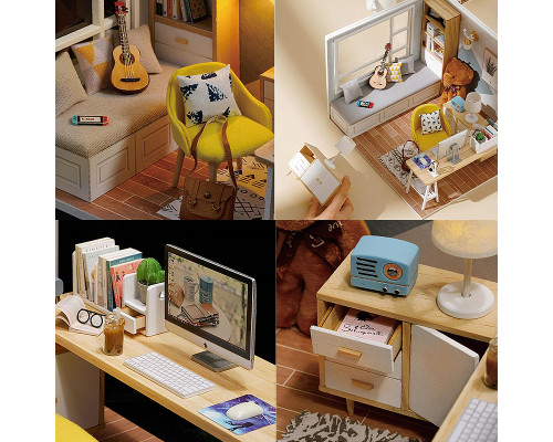 Кукольный дом конструктор DIY Cute Room QT-007-B Sunshine Study Room