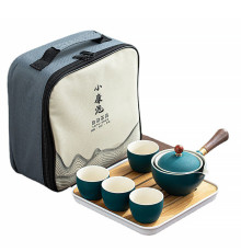 Дорожный набор для чайной церемонии керамический Green Sand