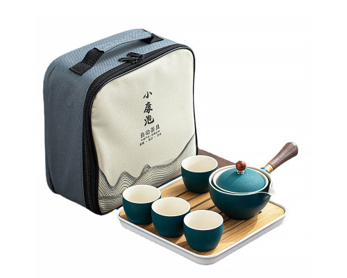 Дорожный набор для чайной церемонии керамический Green Sand