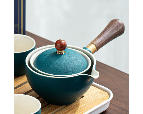 Дорожный набор для чайной церемонии керамический Green Sand