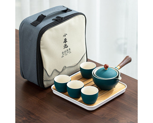 Дорожный набор для чайной церемонии керамический Green Sand