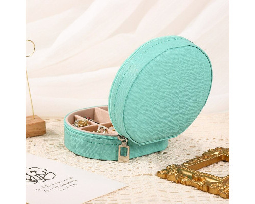 Шкатулка Casegrace SP-1257 для украшений и ювелирных изделий портативная круглая 11*11*5 см Turquoise
