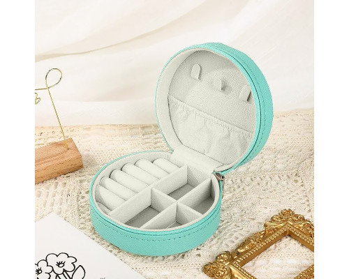 Шкатулка Casegrace SP-1257 для украшений и ювелирных изделий портативная круглая 11*11*5 см Turquoise