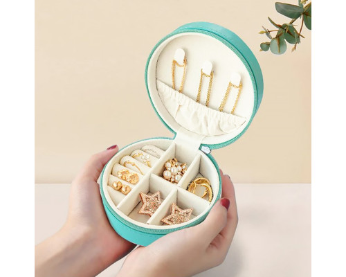 Шкатулка Casegrace SP-1257 для украшений и ювелирных изделий портативная круглая 11*11*5 см Turquoise