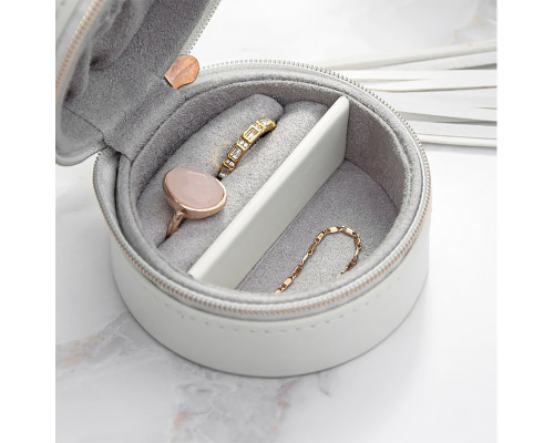 Шкатулка Casegrace SP-01205 для колец и ювелирных изделий портативная компактная 7*7*4,5 см White