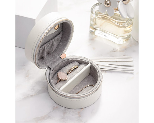 Шкатулка Casegrace SP-01205 для колец и ювелирных изделий портативная компактная 7*7*4,5 см White