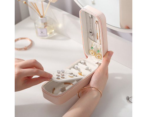 Шкатулка Casegrace SP-01185 для украшений и ювелирных изделий портативная 15*6,5*4,8 см Pink