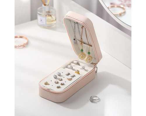 Шкатулка Casegrace SP-01185 для украшений и ювелирных изделий портативная 15*6,5*4,8 см Pink