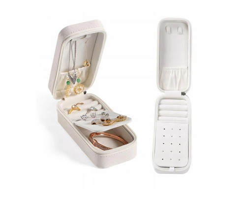 Шкатулка Casegrace SP-01185 для украшений и ювелирных изделий портативная 15*6,5*4,8 см White