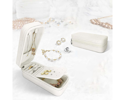 Шкатулка Casegrace SP-01185 для украшений и ювелирных изделий портативная 15*6,5*4,8 см White