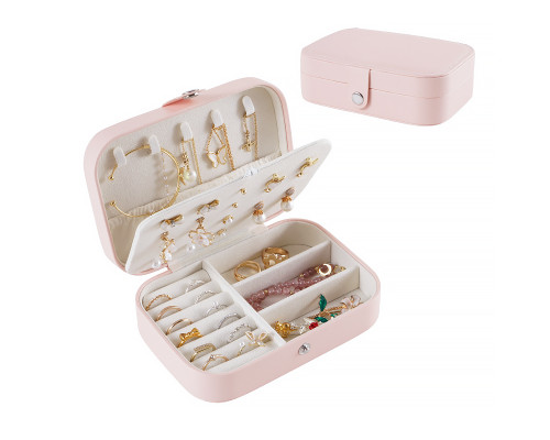 Шкатулка Casegrace SP-01161 для украшений и ювелирных изделий портативная 16*11*5 см Pink