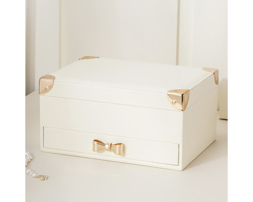 Шкатулка Casegrace SP-01261 для украшений и ювелирных изделий двухуровневая  23*17*12 см White