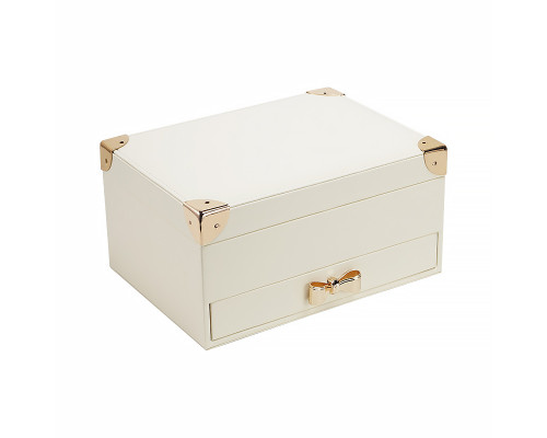 Шкатулка Casegrace SP-01261 для украшений и ювелирных изделий двухуровневая  23*17*12 см White