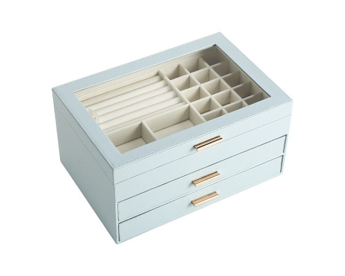 Шкатулка Casegrace SP-01223 для украшений и ювелирных изделий трехуровневая 26,5*18*13,5 см Blue