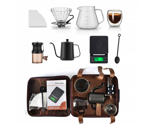 Дорожный кофейный набор Choxila из 8 предметов для приготовления кофе с кейсом