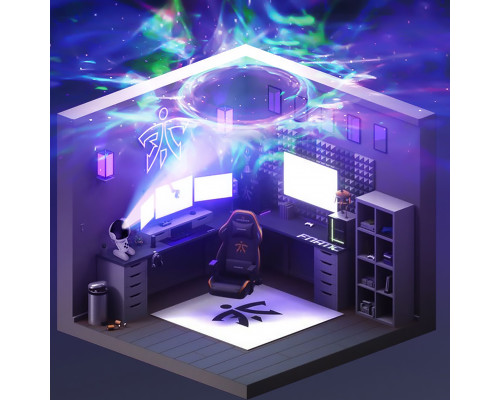 Проектор Black Hole Galaxy Projector с таймером и оборотом на 360° градусов беспроводной