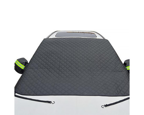 Защитная накидка чехол 12838 Green на лобовое стекло и зеркала от снега и солнца на магнитах 260*114 см