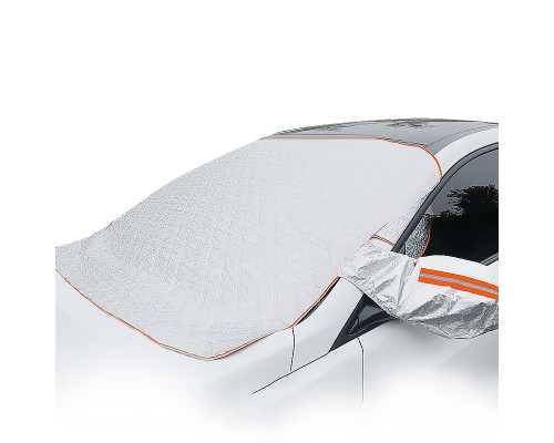 Защитная накидка чехол на лобовое стекло 8228 и зеркала от снега и солнца на 9 магнитах