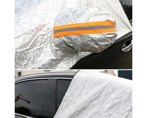 Защитная накидка чехол на лобовое стекло 8228 и зеркала от снега и солнца на 9 магнитах