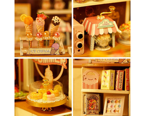 Кукольный дом конструктор DIY Cute Room H-023 Магазин мороженого Счастье