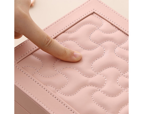 Шкатулка Casegrace SP-01265 для украшений и ювелирных изделий трехуровневая на замке с ключом 23*17*13,5 см Pink