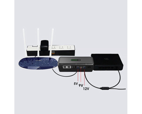 ИБП Andes Mini UPS для WI-Fi роутера 5V 9V 12V 10400 mAh с защитой от короткого замыкания