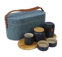 Дорожный набор 45521 для чайной церемонии из 7 предметов керамический Black