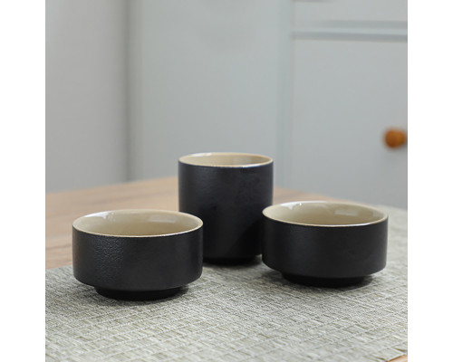 Дорожный набор 45521 для чайной церемонии из 7 предметов керамический Black