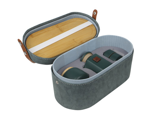 Дорожный набор 45521 для чайной церемонии из 7 предметов керамический Dark Green