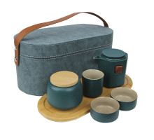Дорожный набор 45521 для чайной церемонии из 7 предметов керамический Dark Green