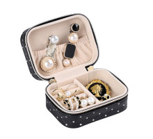 Шкатулка Casegrace SP-01304-B для украшений и ювелирных изделий портативная с молнией Black