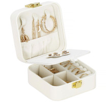 Шкатулка Casegrace SP-01194 для украшений и ювелирных изделий портативная с зеркалом на защелке White