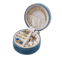 Органайзер шкатулка Casegrace SP-01306 для украшений и ювелирных изделий бархатная на молнии Blue