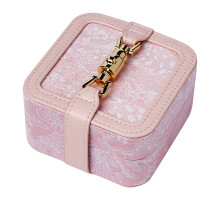 Шкатулка Casegrace SP-01328 для украшений и ювелирных изделий портативная с замком 10*10*5 см Pink