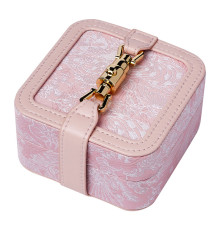 Шкатулка Casegrace SP-01328 для украшений и ювелирных изделий портативная с замком 10*10*5 см Pink