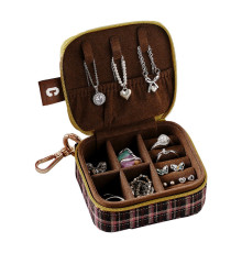 Шкатулка Casegrace SP-01282 для украшений и ювелирных изделий портативная на молнии 9,5*8*4 см