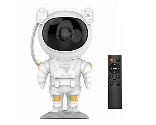 Проектор ночник Астронавт 20210907 звездное небо 8 режимов свечения с пультом дистанционного управления таймером USB White